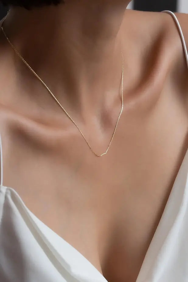 14K Solid Gold Angel's Wing Necklace