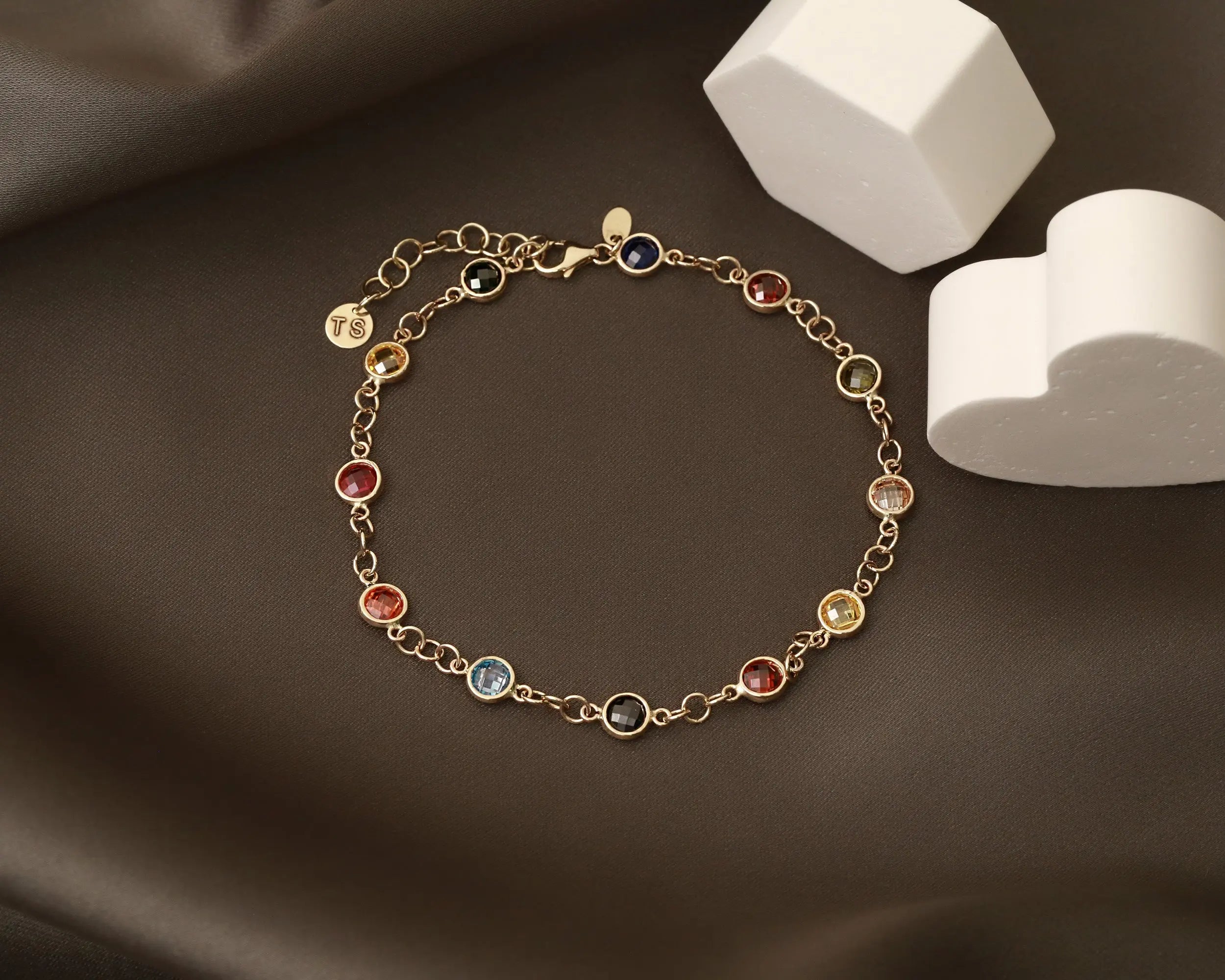 14K Real Gold Bracelet | Taylor Swift Bejeweled Bracelet | Varto Jewelry