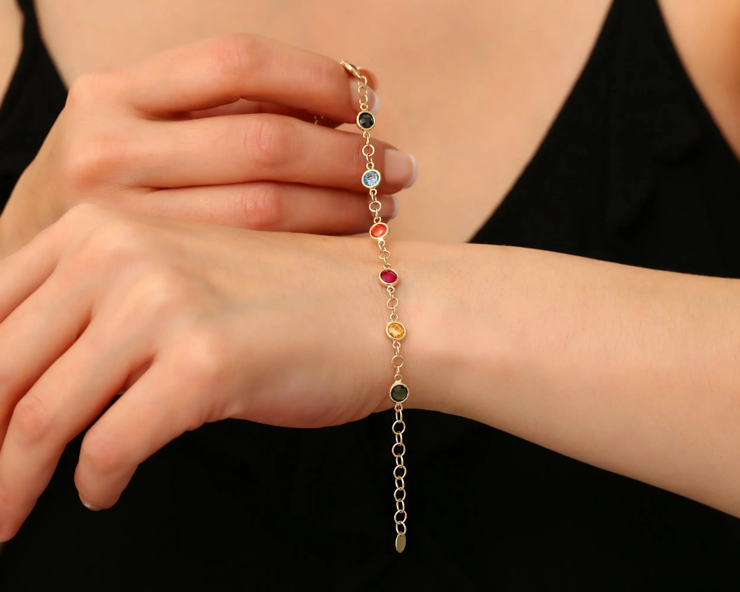 14K Real Gold Bracelet | Taylor Swift Bejeweled Bracelet | Varto Jewelry
