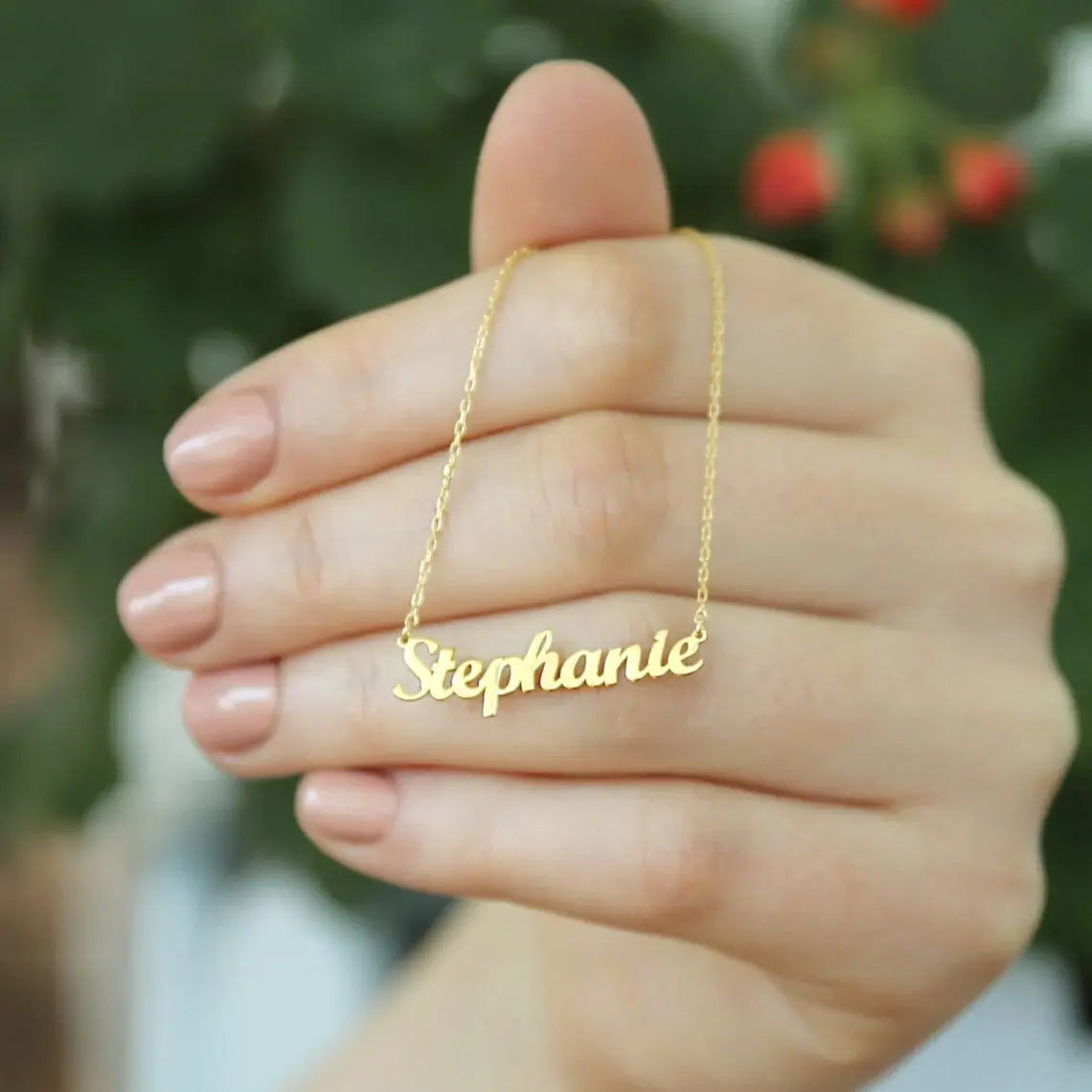 Custom Name Necklace Gold | 14K Gold Name Necklace | Varto Jewelry