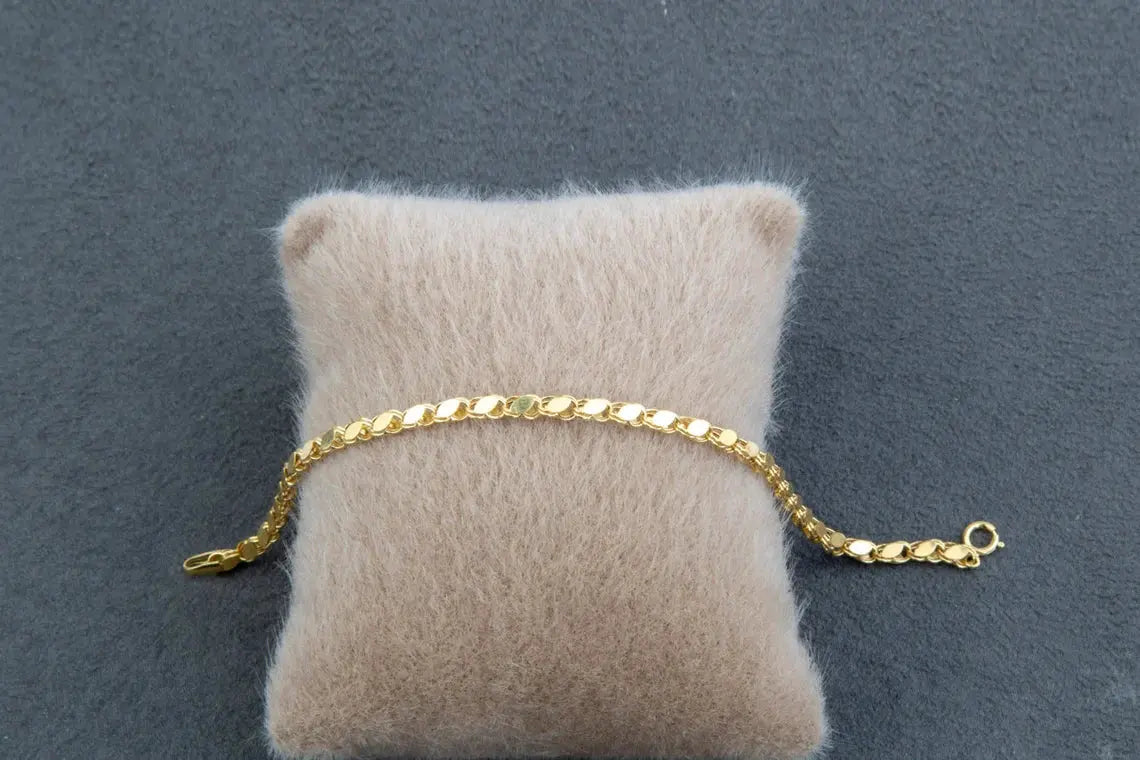 Gold Chain Bracelet | 14K Gold Mirror Chain Bracelet | Varto Jewelry