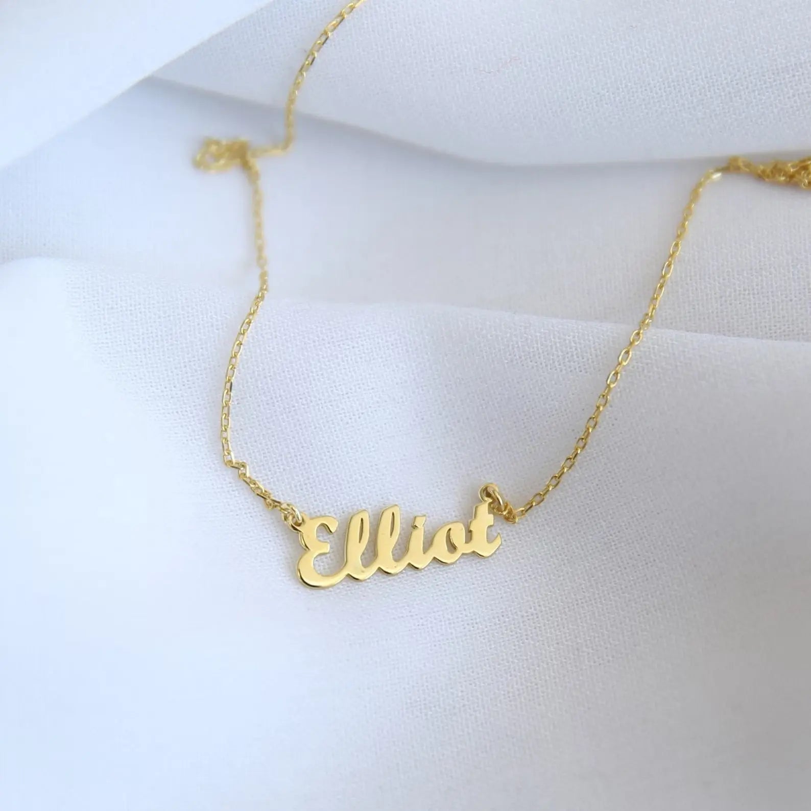 solid gold name necklace
