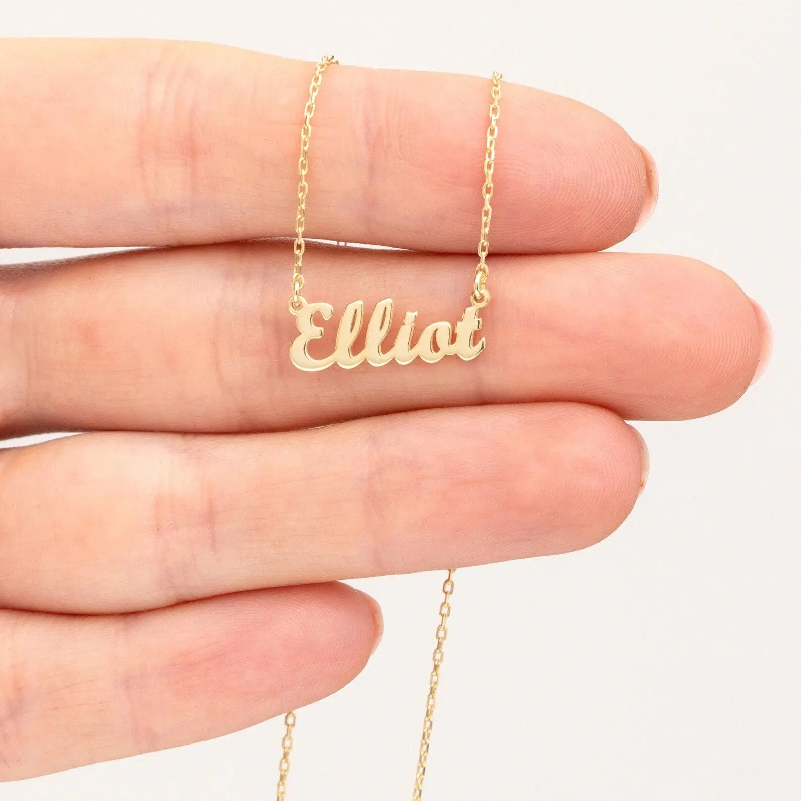 solid gold name necklace