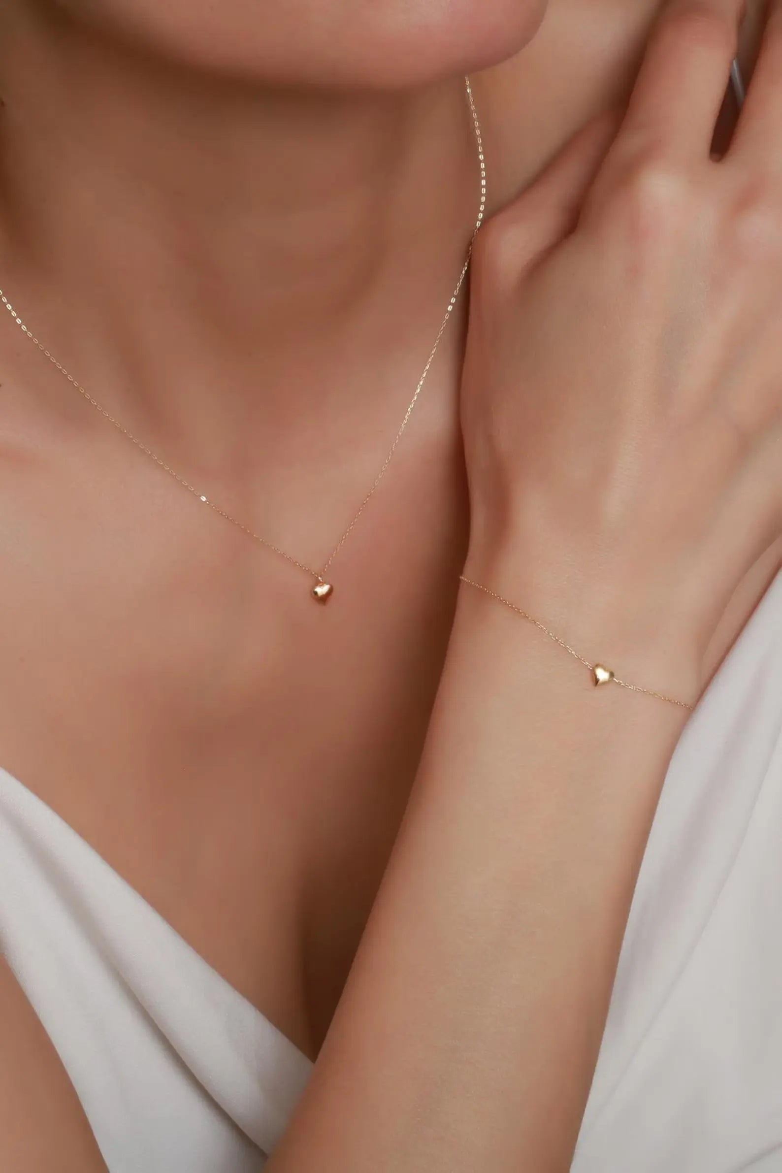 Heart Necklace and Bracelet