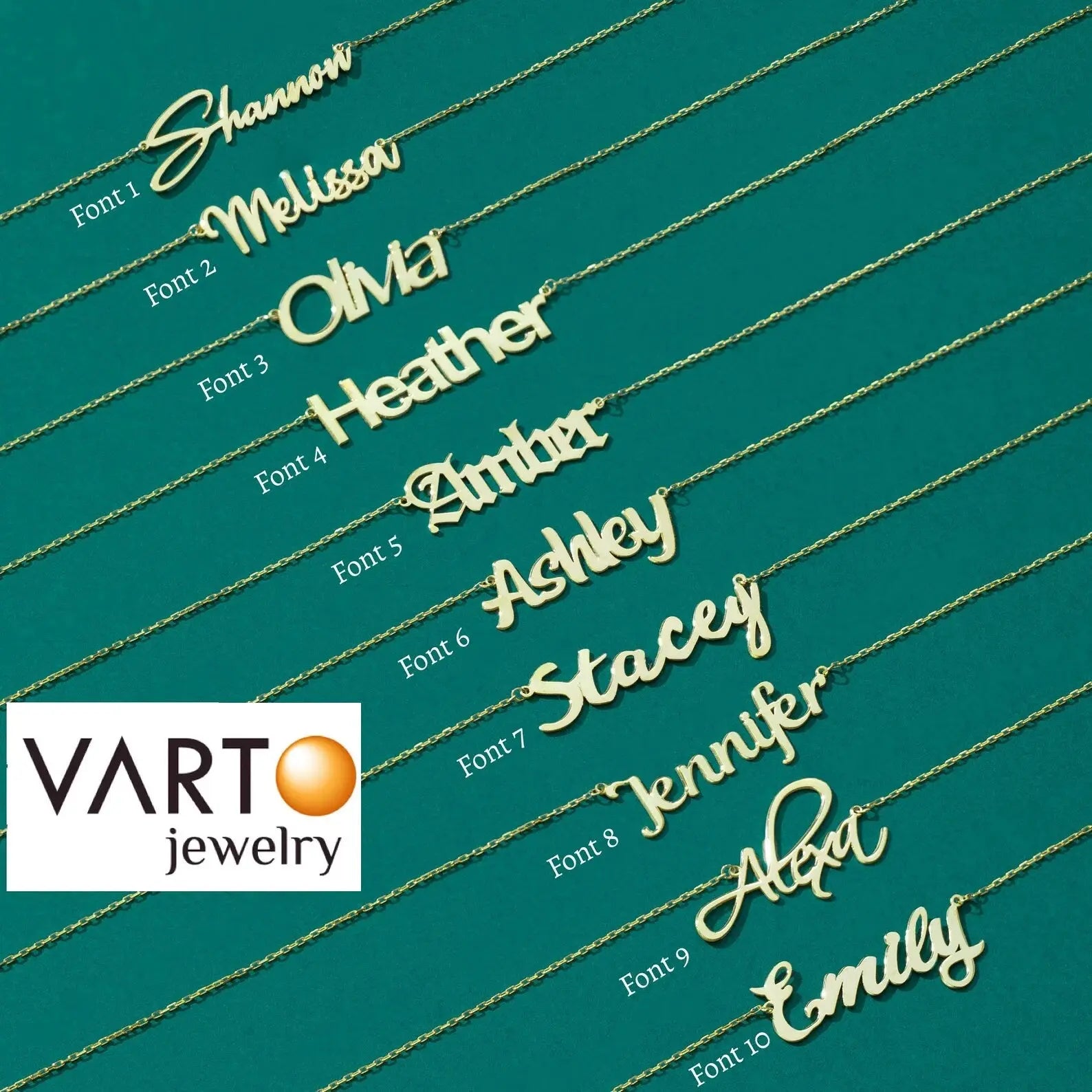 solid gold name necklace