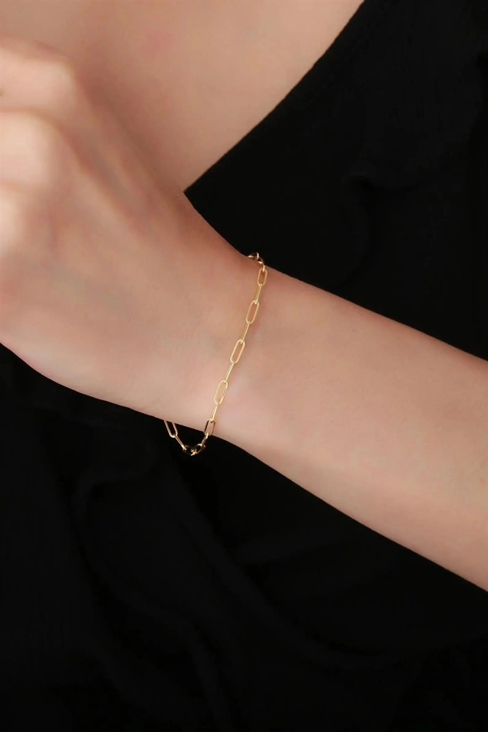 Gold Paperclip Bracelet | Bold 14K Gold Paperclip | Varto Jewelry