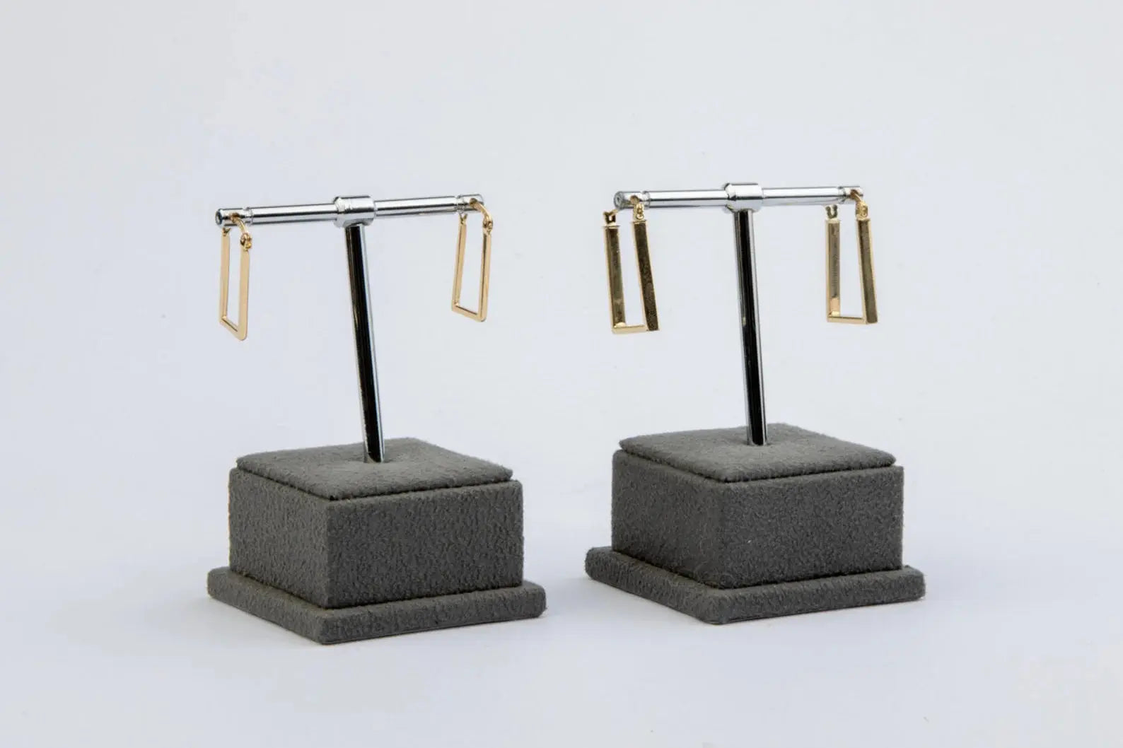Rectangle Hoop Earrings | 14K Gold Rectangle Earrings | Varto Jewelry