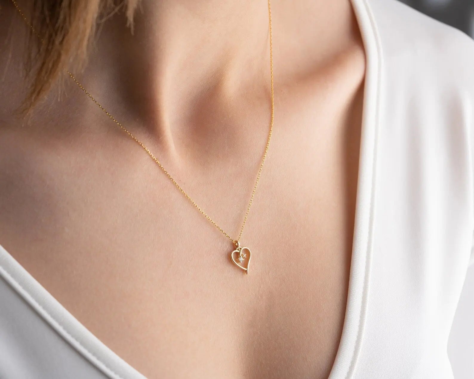 14k solid Gold Dainty heart