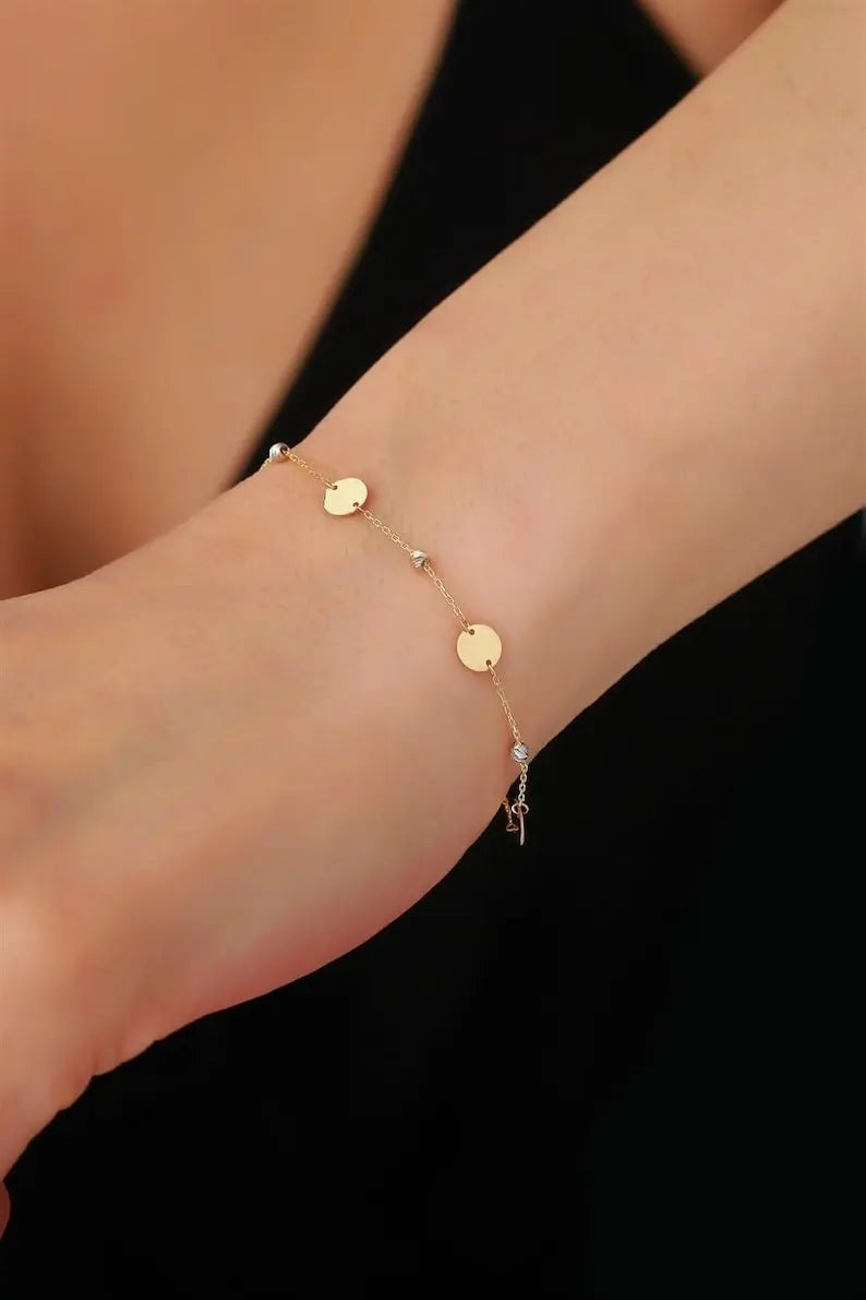 Dainty Gold Bracelet | 14k Gold Chain Bracelet | Varto Jewelry