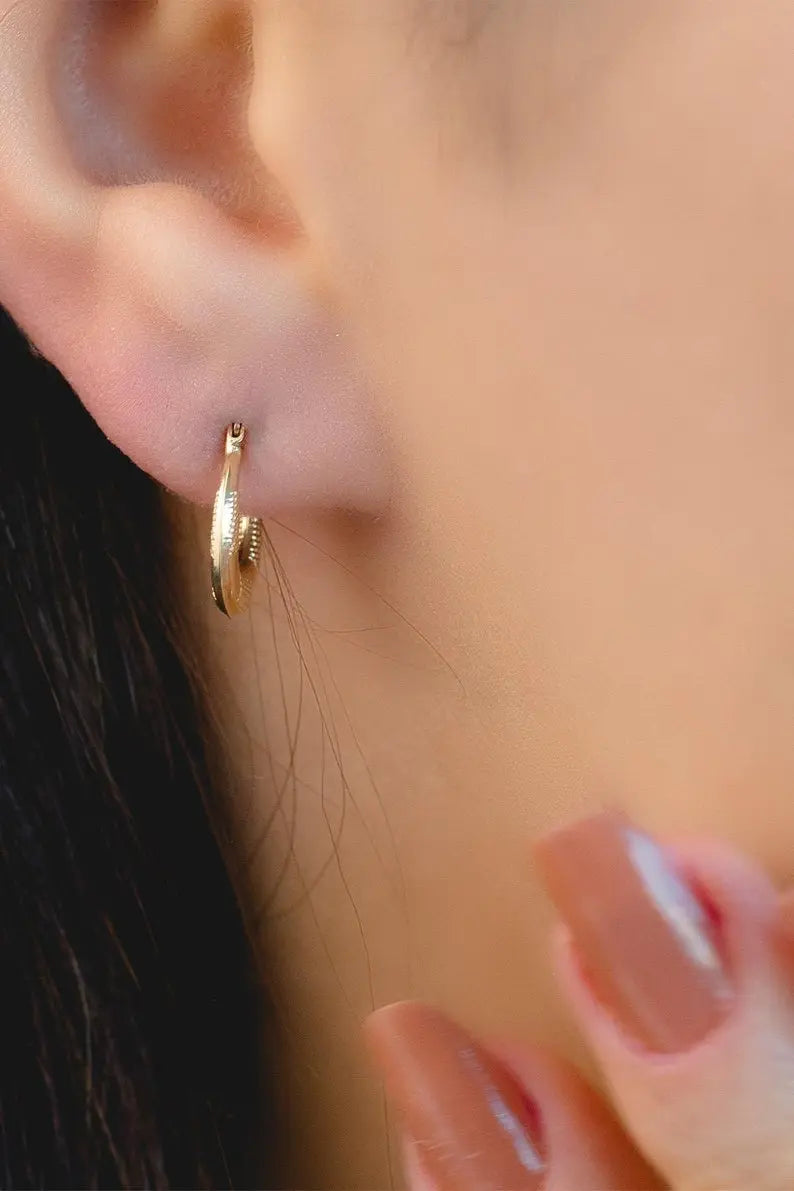 Best Hoop Earrings | 14K Real Gold Earrings | Varto Jewelry