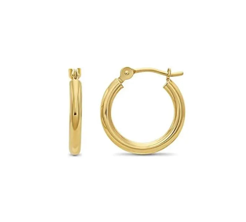 Real Gold Hoop Earrings | 14K Gold Thick Hoops | Varto Jewelry