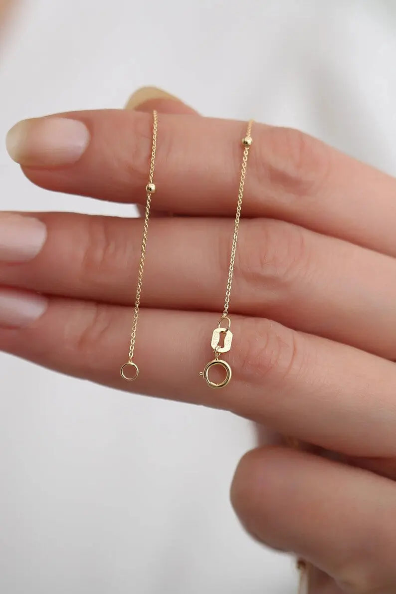 Thin Gold Chain Necklace | 14k Gold Beaded Necklace | Varto Jewelry