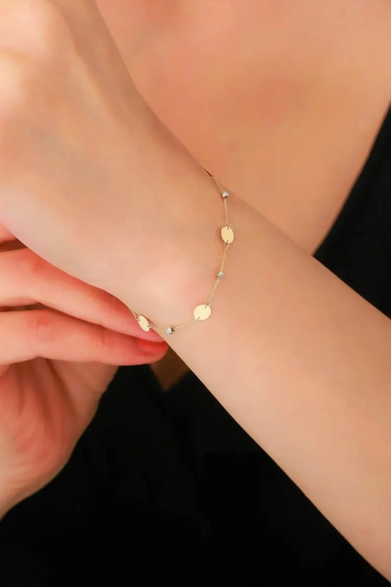 Dainty Gold Bracelet | 14k Gold Chain Bracelet | Varto Jewelry