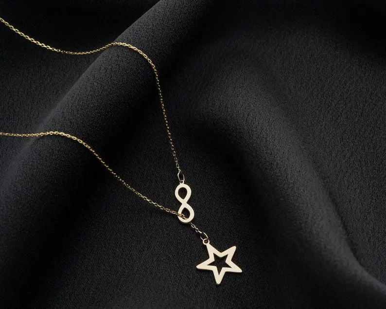 Star Pendant Necklace | Gold Infinity Star Necklace | Varto Jewelry