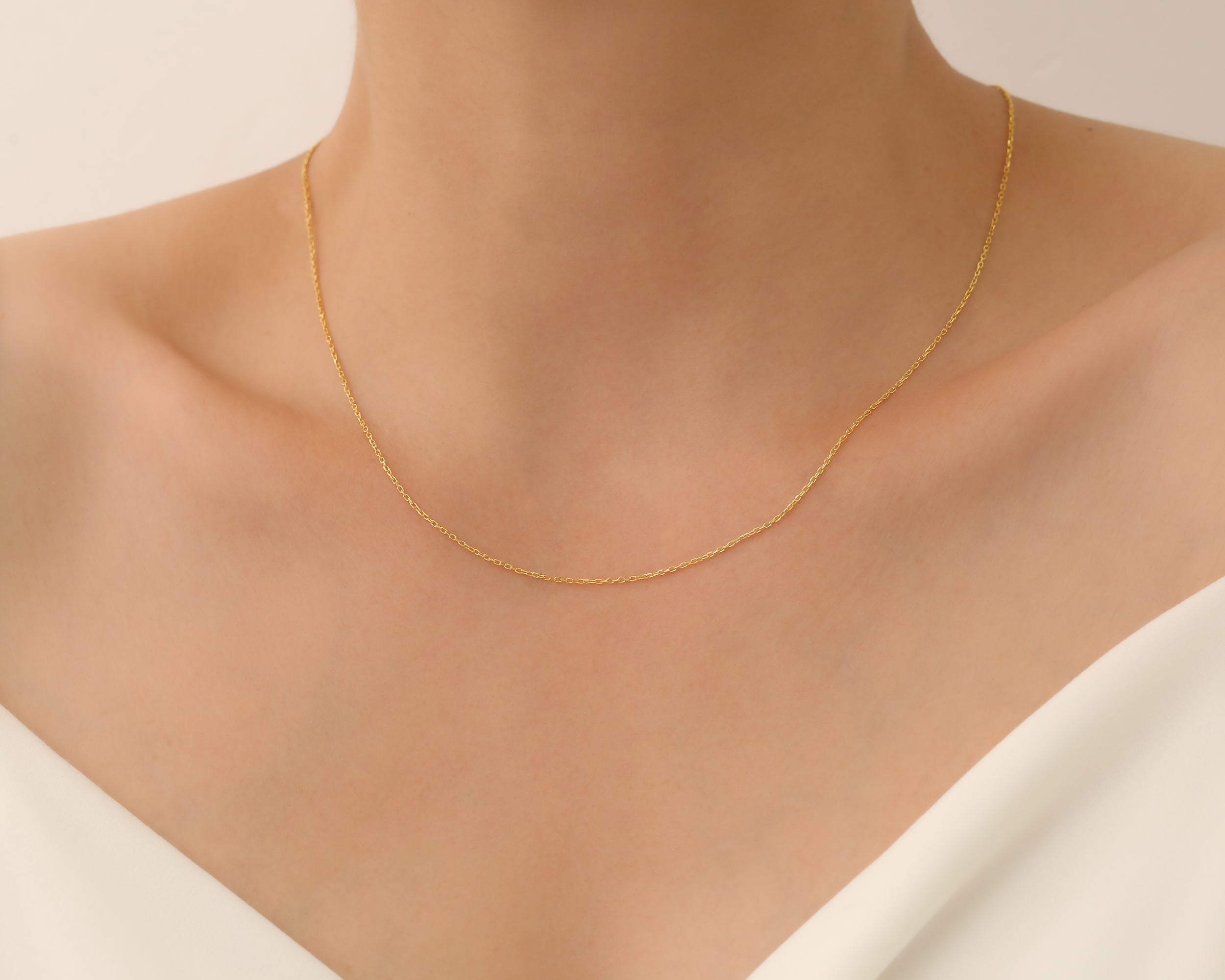 14K Solid Gold Chain Necklace