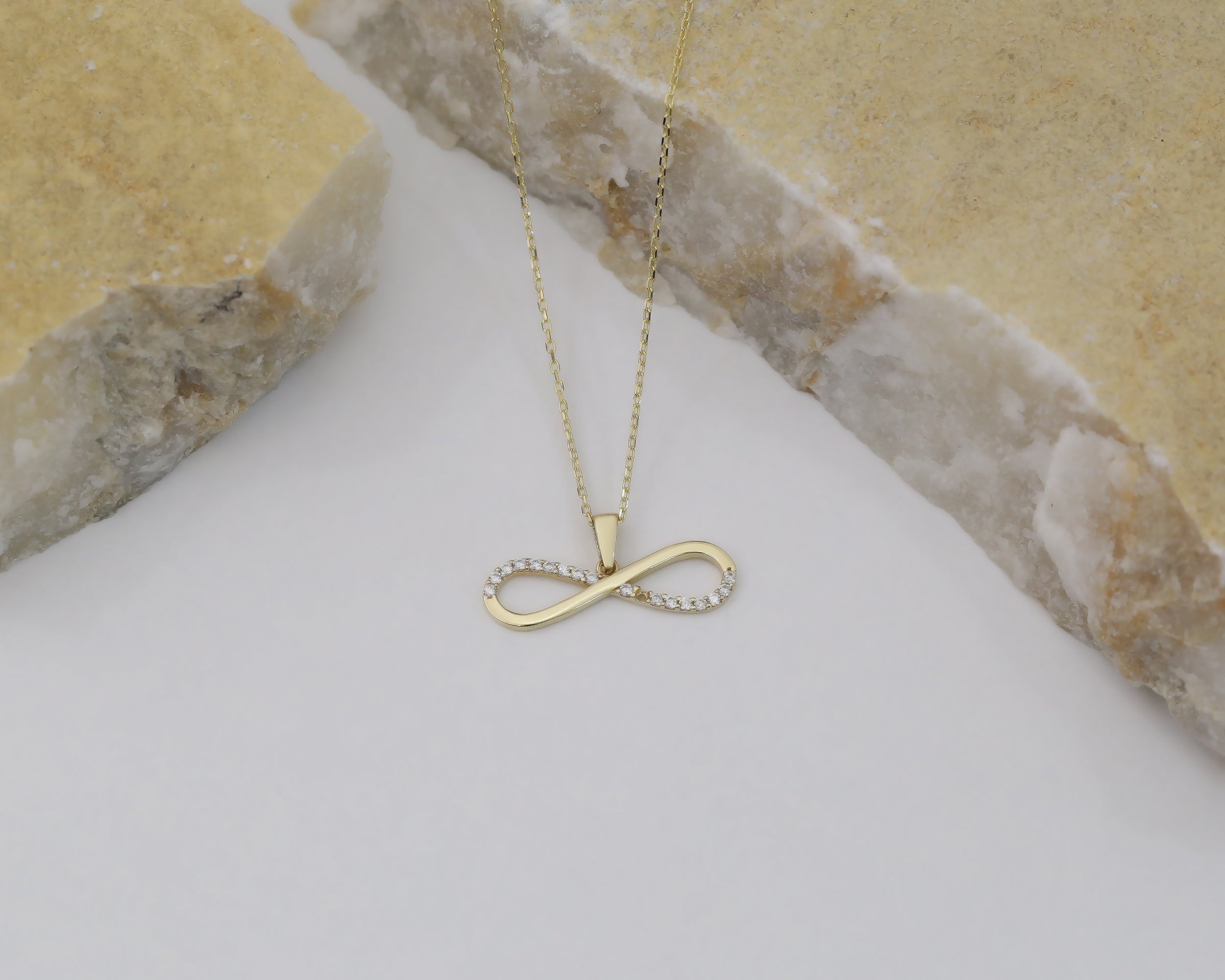 14K Solid Gold Infinity Diamond Necklace | Elegant Everyday Jewelry