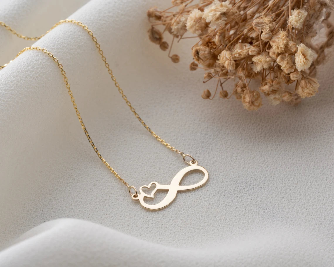 Infinity Pendant Necklace | 14k Gold Infinity Necklace | Varto Jewelry