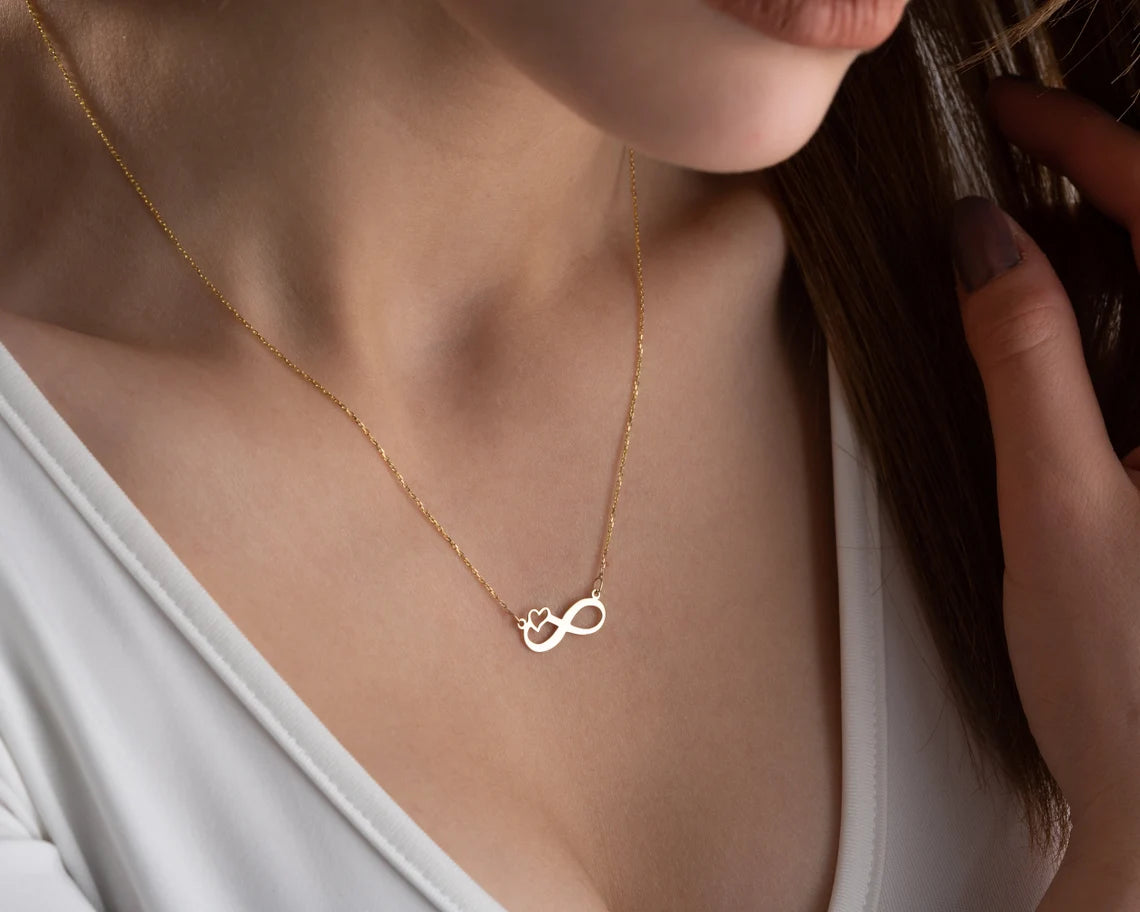 Infinity Pendant Necklace | 14k Gold Infinity Necklace | Varto Jewelry