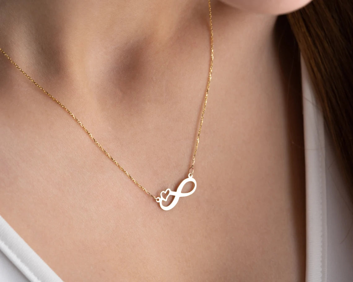 Infinity Pendant Necklace | 14k Gold Infinity Necklace | Varto Jewelry