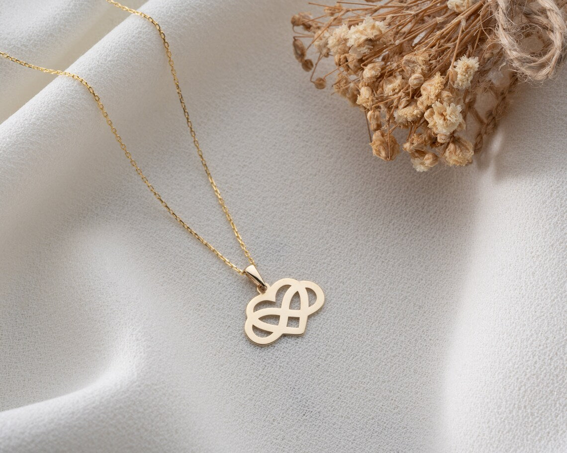 Heart Infinity Necklace | 14k Gold Infinity Necklace | Varto Jewelry