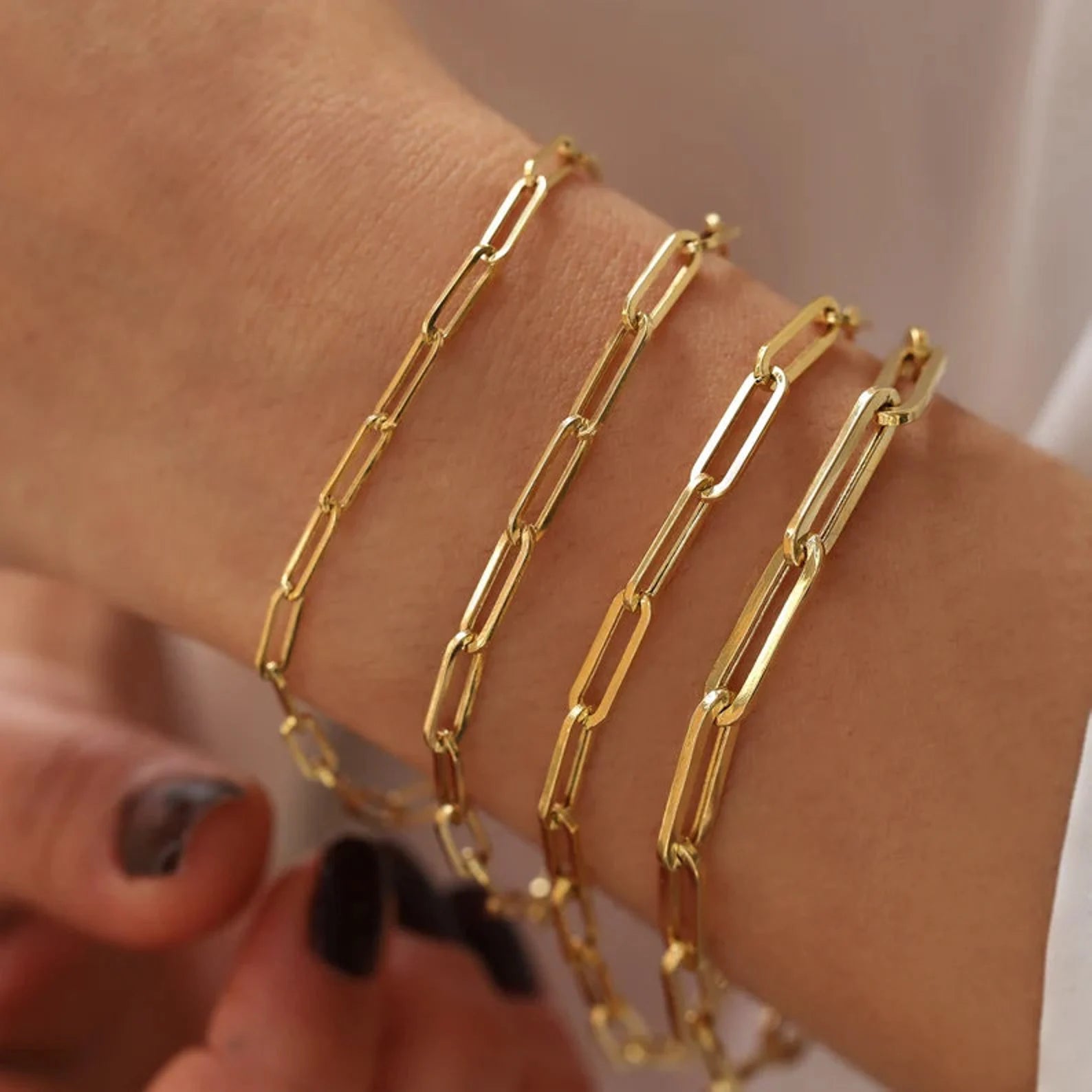 Gold Paperclip Bracelet | Bold 14K Gold Paperclip | Varto Jewelry