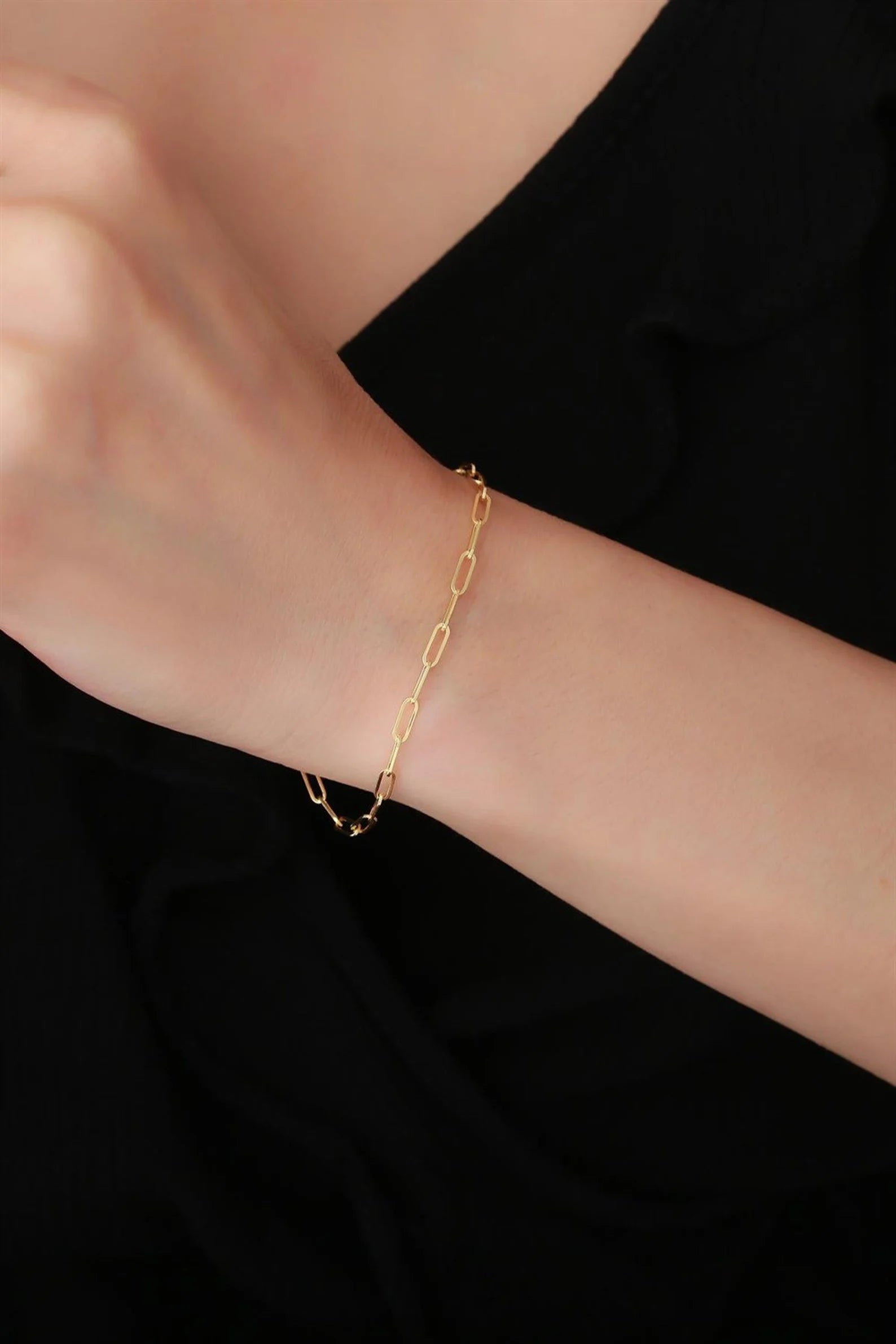 Gold Paperclip Bracelet | Bold 14K Gold Paperclip | Varto Jewelry