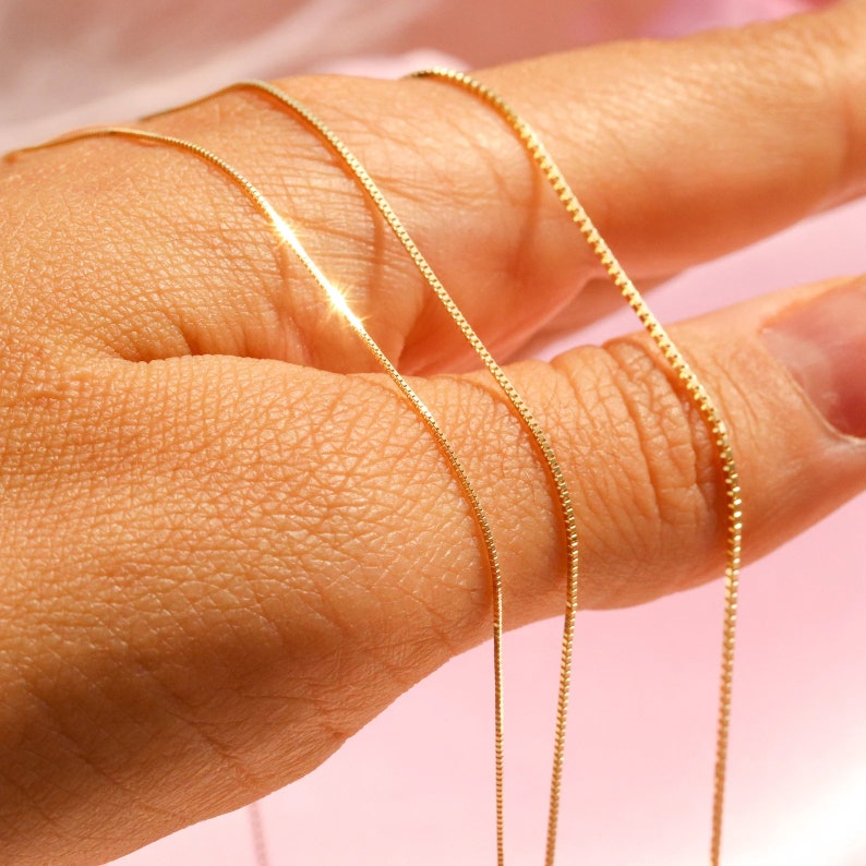 Layered Chain Necklace | 14K Gold Box Chain Necklace | Varto Jewelry