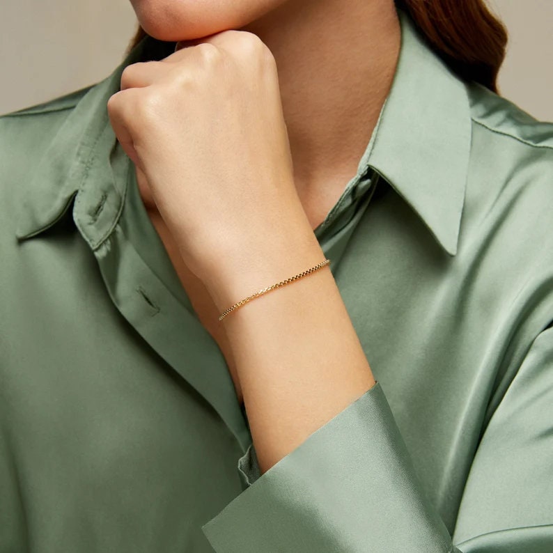 14k Gold Bracelet Women's | Gold Link Chain Bracelets | Varto Jewelry