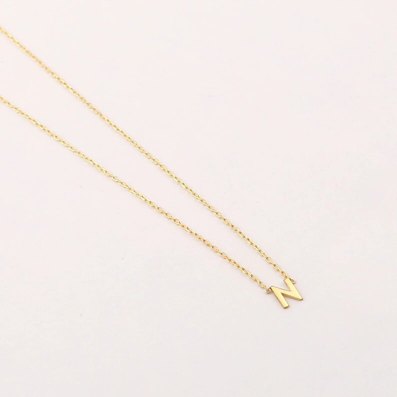 Gold Pendant Initial Necklace | 14K Letter Necklace | Varto Jewelry