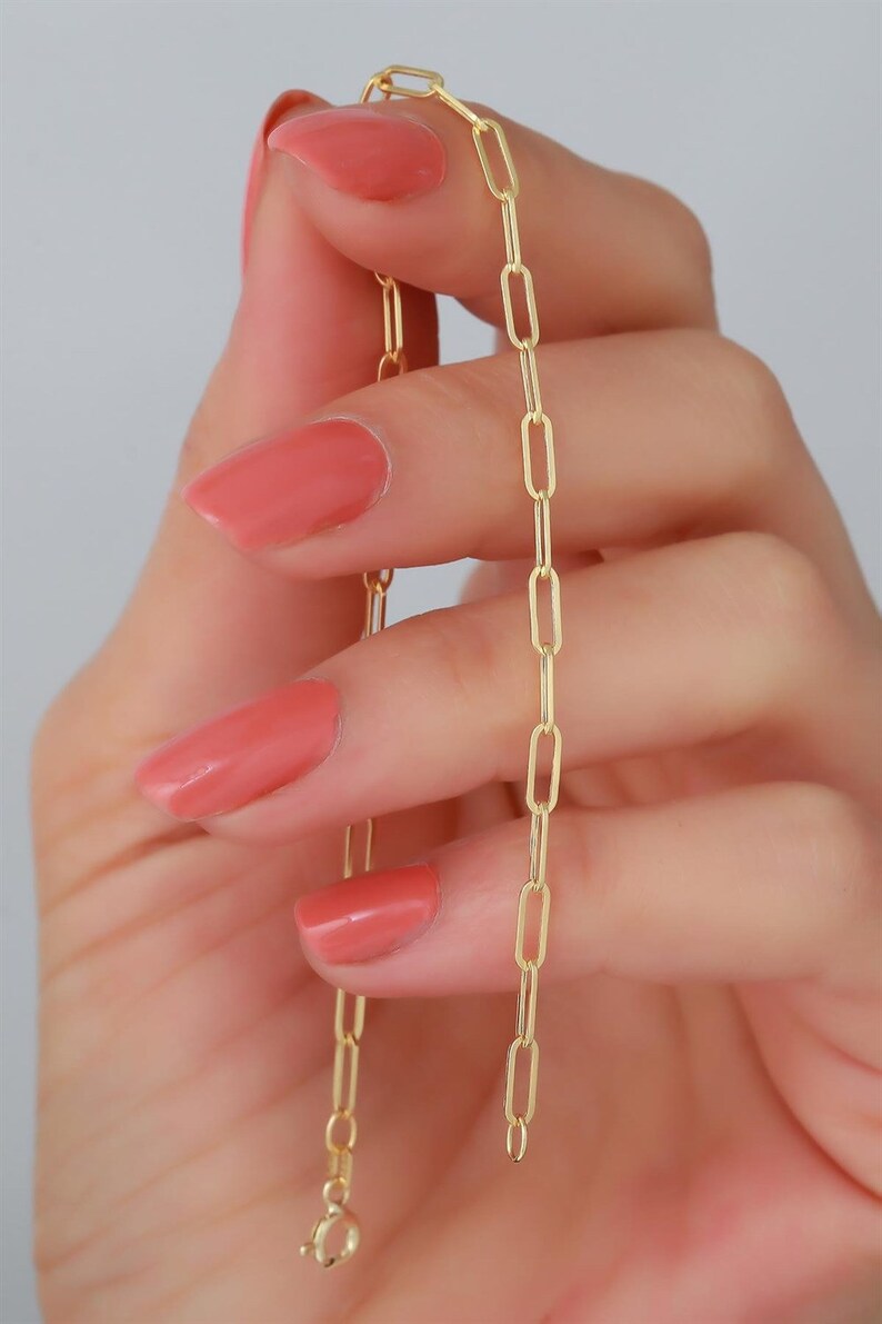 Gold Paperclip Bracelet | 14K Gold Paperclip Bracelet | Varto Jewelry
