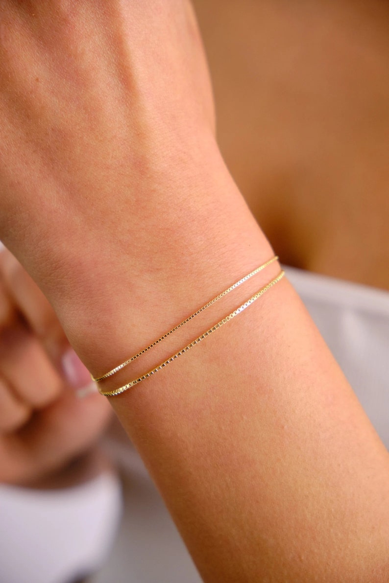 14k Gold Bracelet Women's | Gold Link Chain Bracelets | Varto Jewelry