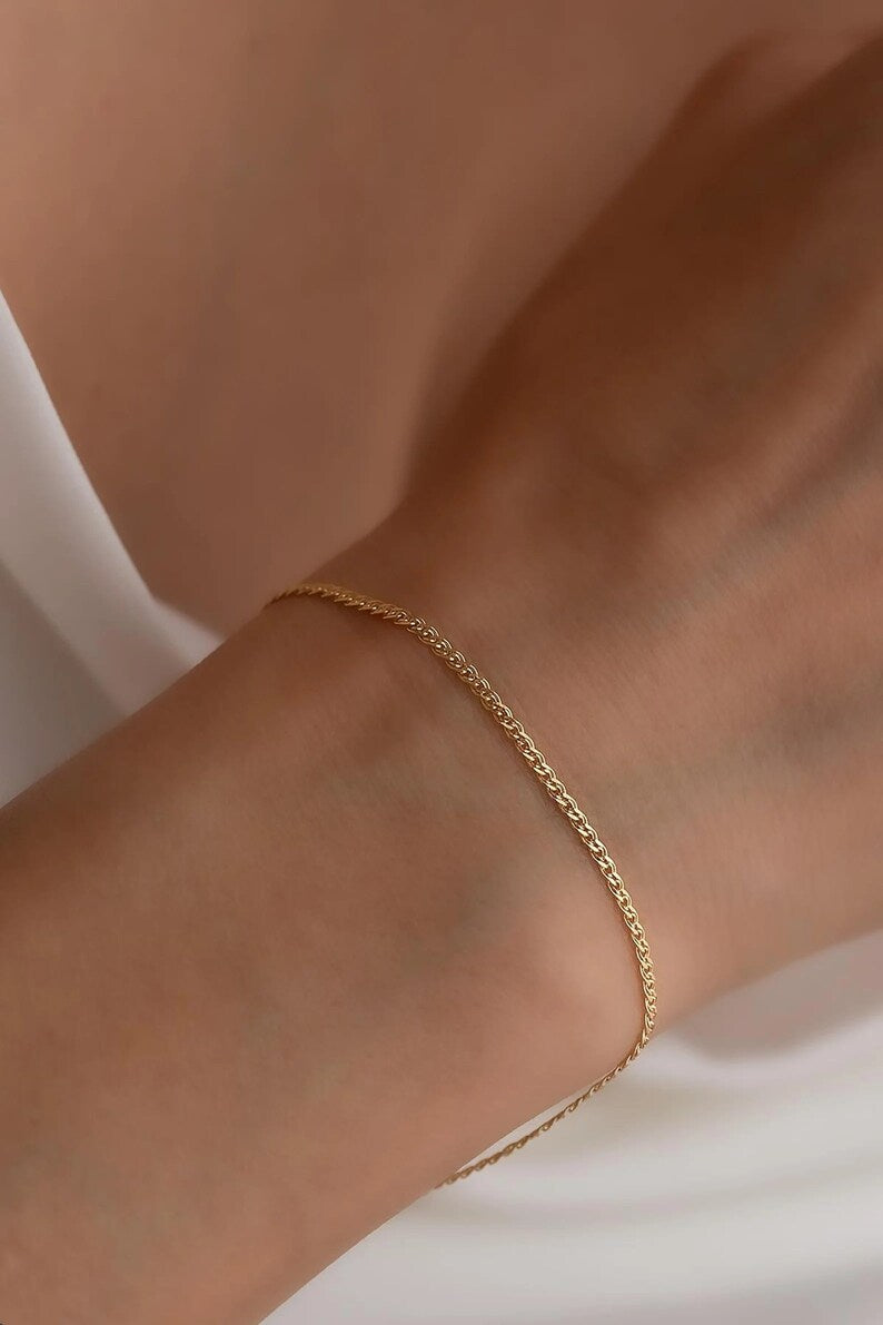 Italy Gold Bracelet | Solid 14K Gold Nonna Bracelet | Varto Jewelry