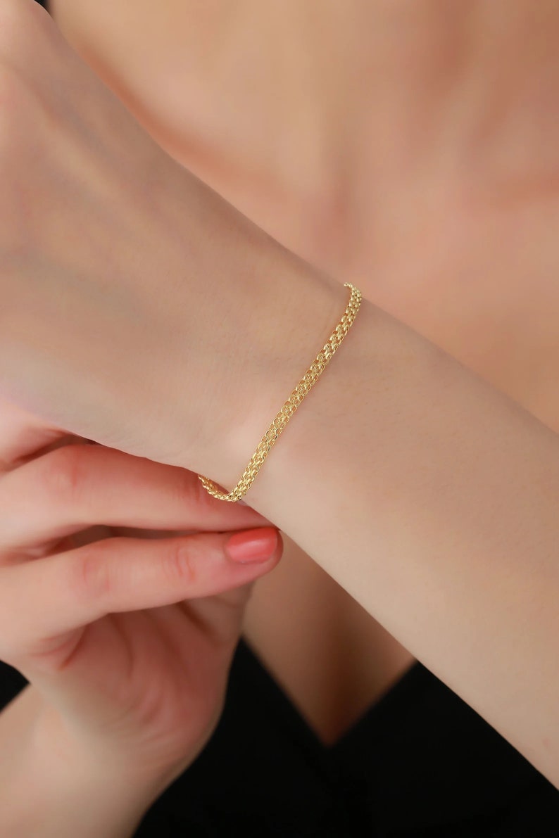 Gold Chain Bracelet Womens | Solid 14K Gold Bracelet | Varto Jewelry