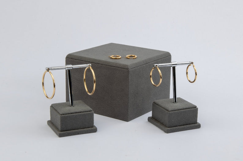 Large Gold Hoop Earrings | 14K Gold Classic Hoops | Varto Jewelry