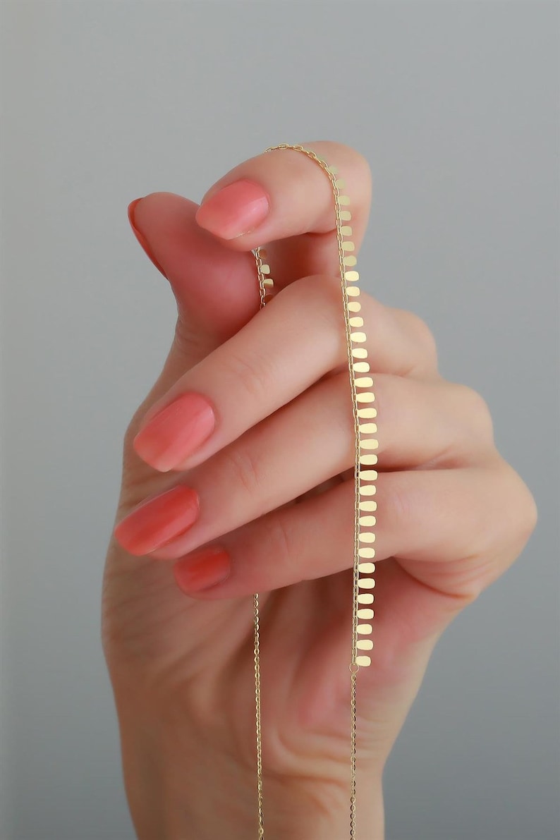 Gold Teardrop Necklace | 14K Gold Sequin Necklace | Varto Jewelry
