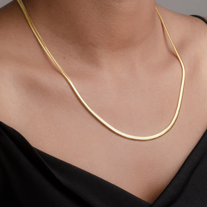 Snake Chain Necklace | 14k Gold Snake Necklace | Varto Jewelry