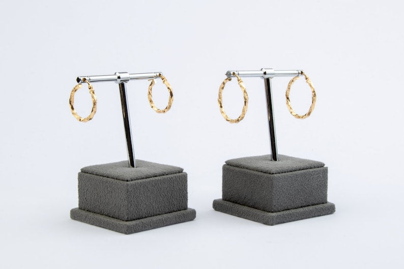Solid Gold Earrings | 14K Gold Twisted Hoop Earrings | Varto Jewelry