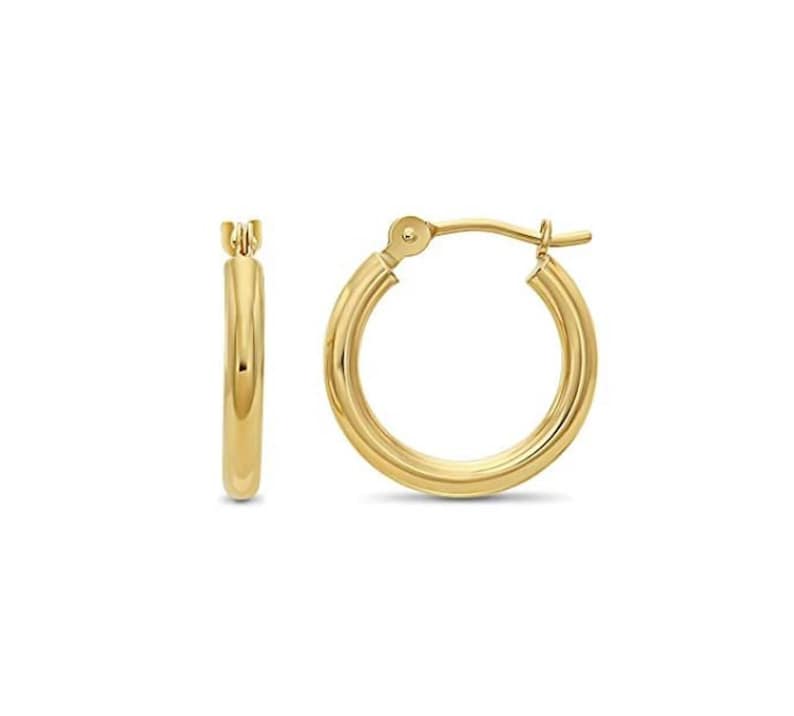 Real Gold Hoop Earrings | 14K Gold Thick Hoops | Varto Jewelry