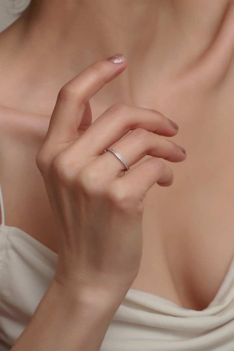 Bridal Wedding Ring | 14K Gold Round CZ Wedding Ring | Varto Jewelry