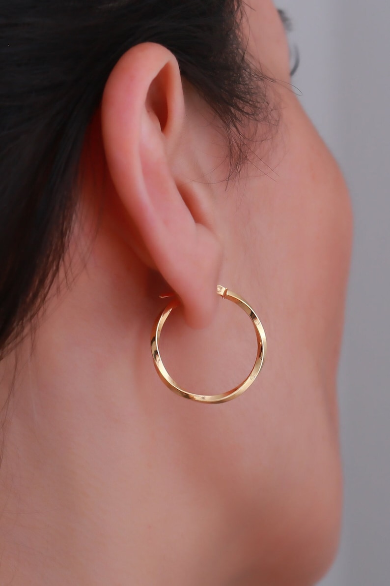 Gold Twist Hoop Earrings | 14K Gold ITALIAN Hoops | Varto Jewelry