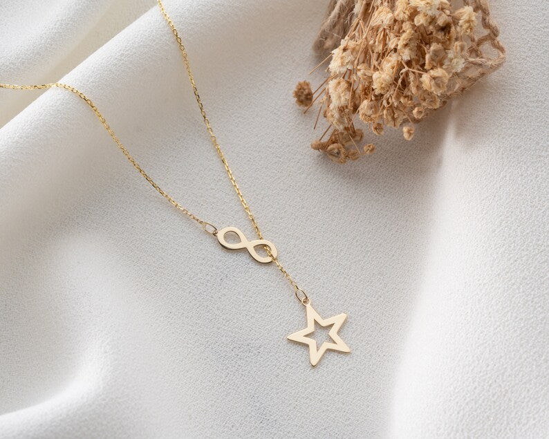 Star Pendant Necklace | Gold Infinity Star Necklace | Varto Jewelry