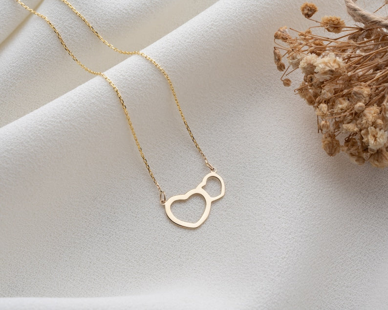 Double Heart Necklace | 14K Gold Necklace for Women | Varto Jewelry