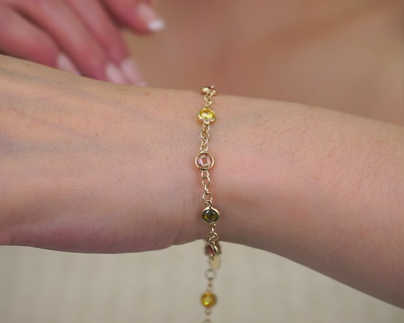 14K Real Gold Bracelet | Taylor Swift Bejeweled Bracelet | Varto Jewelry